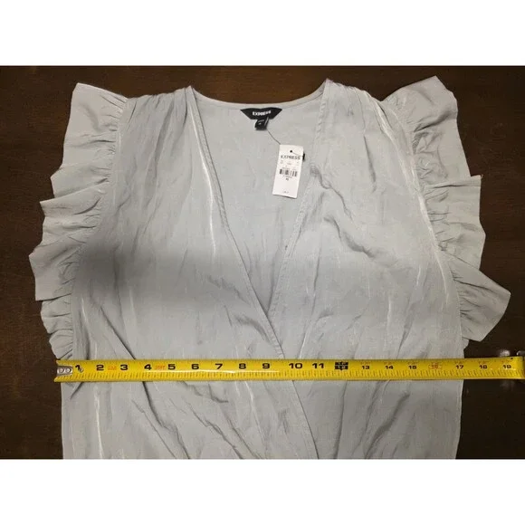 New Express Womens Short Sleeve Bodysuit XS Green NWT - Picture 5 of 5